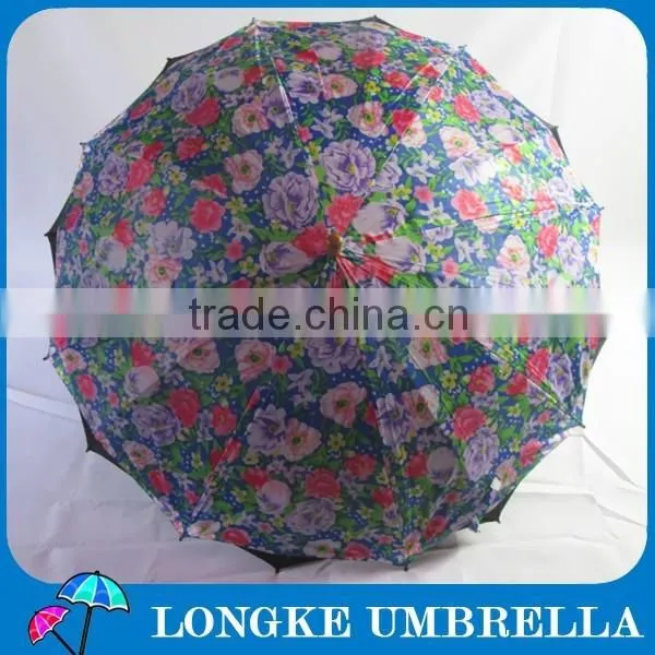 24"double Layer 16K Folower Design Women Umbrella photo-4