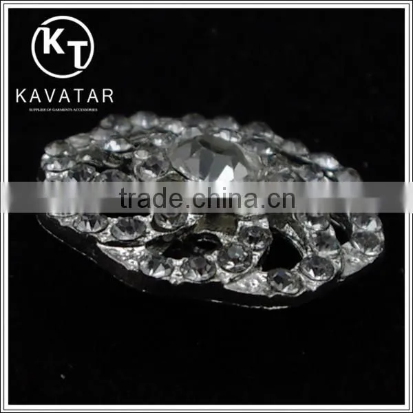 Good Quality NK026 Metal Flower Lead Free Metal Shank Rhinestone Buttons photo-2
