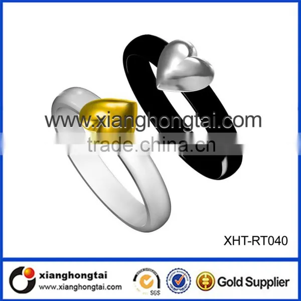Modern 24K Golden Lucky Clover Ceramic Finger Ring photo-4