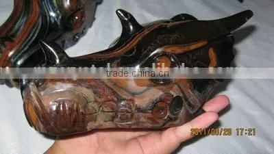 Wholesale Fashion Natural Crystal/obsidian/agate/tiger Eye Stone Dragon Head Skull photo-4