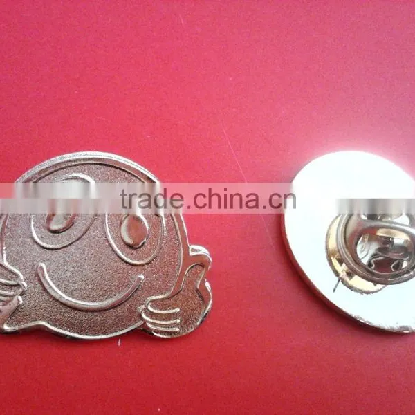 Gold Smile Lapel Pin With Safety Pin Back photo-3