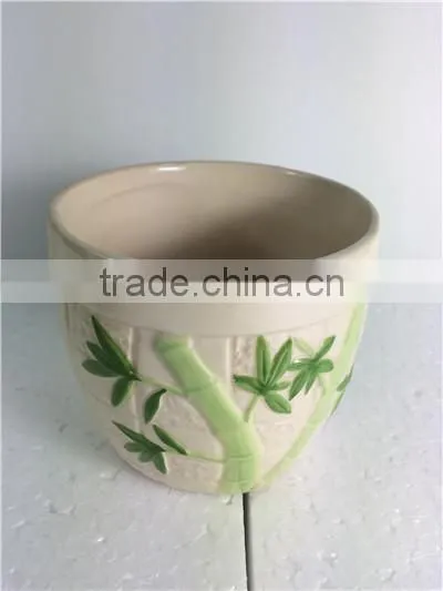 Hand Painting Bamboo High Quality Ceramic Flower Pots photo-2