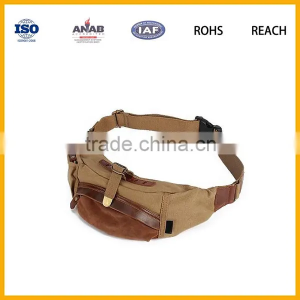 Personalized Brown Single Pocket Waist Bag Made Factory photo-4