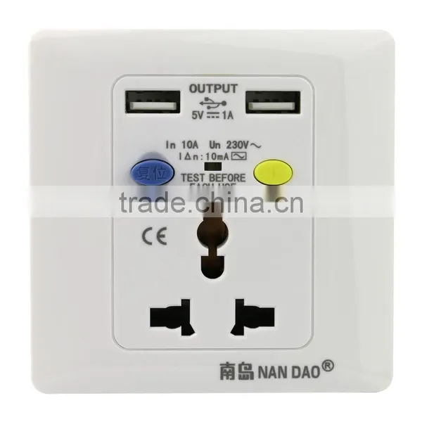 Earth Leakage Protection Wall Outlet Socket Multiple Usb Port Charger photo-2