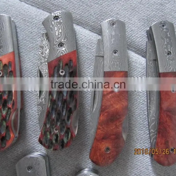 NEW in Stay in 2013 Quality Fashionable Small Size Handmade Damascus Folding Blade Knife photo-6