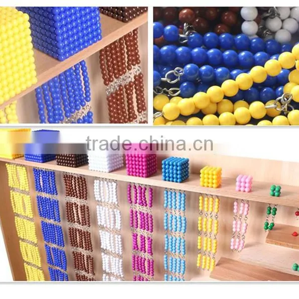 Preschool Teaching Aids Math Montessori Material Beads and Frame photo-6