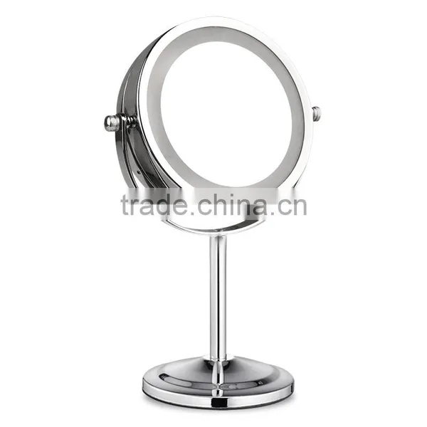 Double-sided Desktop Battery-operated Makeup Mirror With Led Light Led Cosmetic Mirror