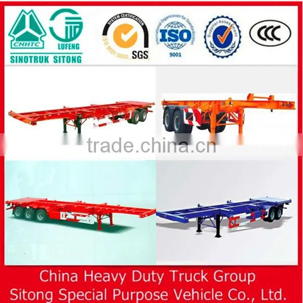 Liangshan 2/3-axle 20ft 40ft 45ft 53ft Skeleton Container Transport Chasis Semi Trailer For Sale photo-4