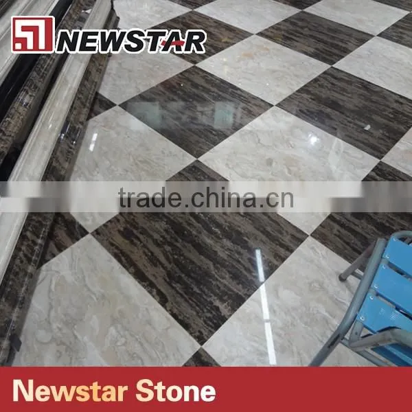Newstar Black And Gold Marble Waterjet Floor Medallion Tile For Sale Mosaic photo-5