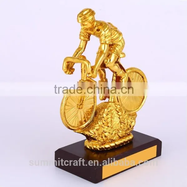 Custom Goldern Resin Bicycle Sports Trophies New Designs Award photo-2