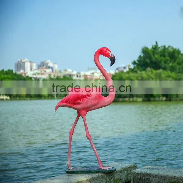 Outdoor Decoration Life Size Animals Fiberglass Flamingo Statue for Sale photo-4