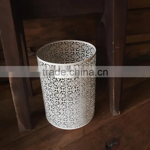 High Quality White Color Home Hotel Decorative 13 Gallon Metal Trash Can photo-2
