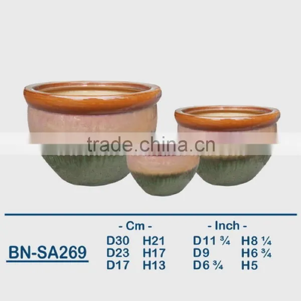 Vietnamese Ceramic Glazed Indoor Pot/ Indoor Planter BN-SA269