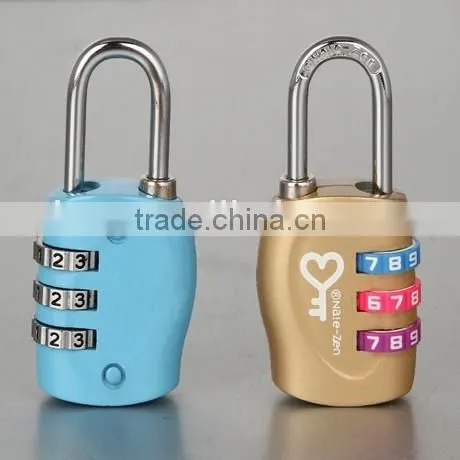 Colored 3 Digit Zinc Alloy Decorative Travel Password Small Locks photo-2