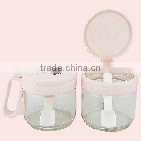 Glass Kitchen Seasoning Box Condiment Dispenser Set With Spoons photo-4