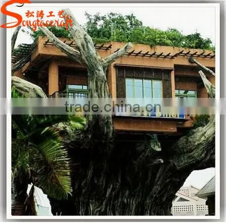 Chinese Factory Wholesale Directly Plastic Tree Trunk Plastic Slide Tree House for Decoration photo-2
