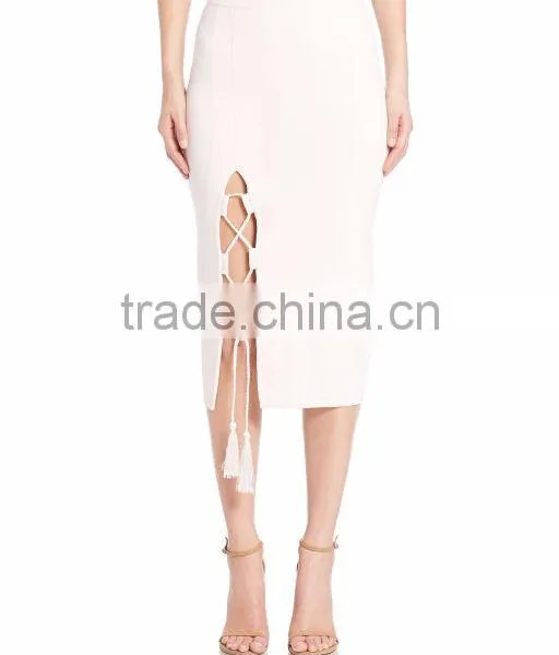 Wholesale Fitness Apparel For Women Wear Plain Dyed Floral Midi Pencil One Pace Package Buttock Solid Knit Skirt photo-3