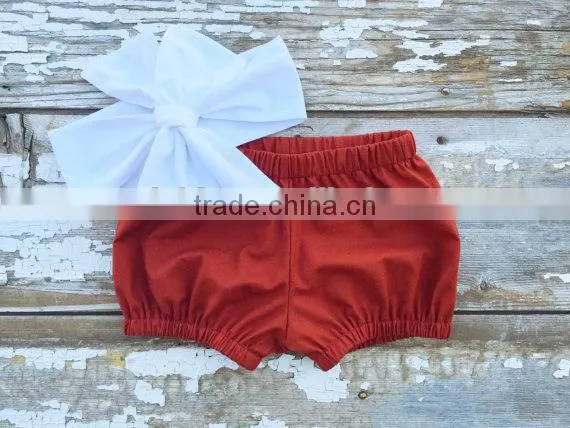 Red Gingham Cute Bloomer With Navy Bowknot Headband Set New Born Baby Clothes Set photo-4
