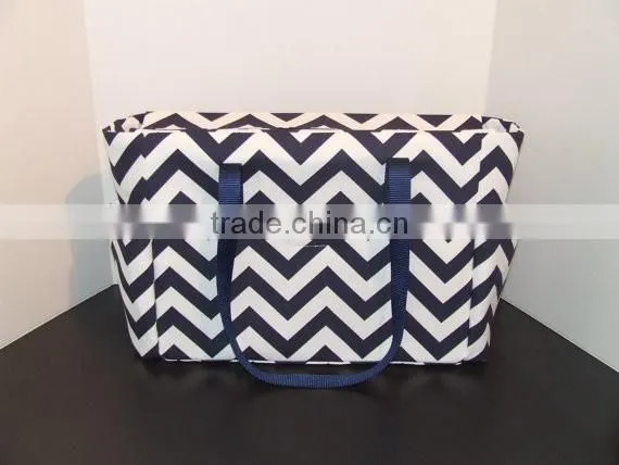 Fashion Monogrammed Big Stripe Tote Bag photo-3
