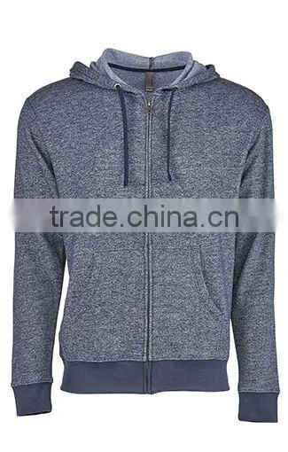 Next Level Apparel Unisex Denim Fleece Full-Zip Hoody - Made From 52% Cotton and 48% Polyester Heathered Fleece photo-4