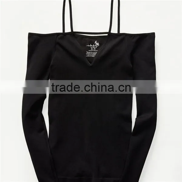 2017 OEM Cool Next-to-skin Fit Stretchy Layering Black Fitted Blouse photo-5