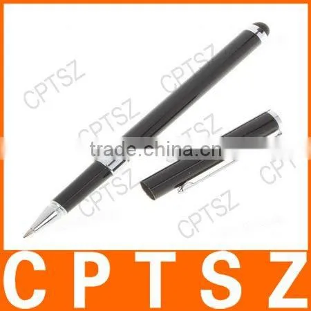 Black Ink Ball Pen + Touch Screen Stylus for IPod/iPhone/MP3/MP4/PDA - Black + Silver