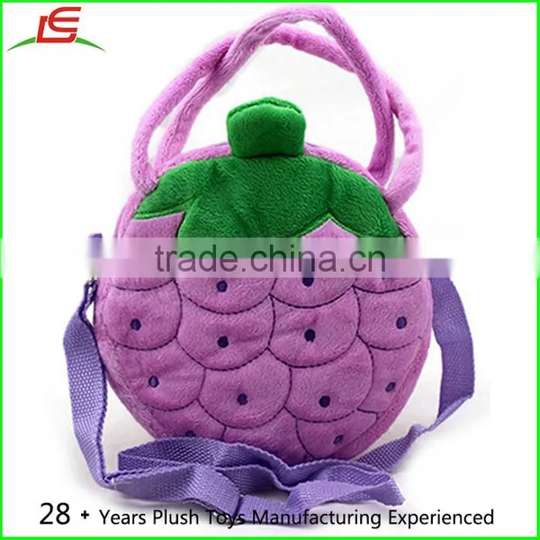 best price grape fruit soft plush kids backpack bag