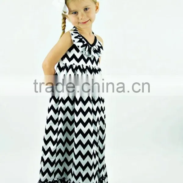 Wholesale Factory Summer Chevron Bohemian Dress Toddler Baby Cotton Chevron Beach Wear Dress Children Chevron Dress MC6011901