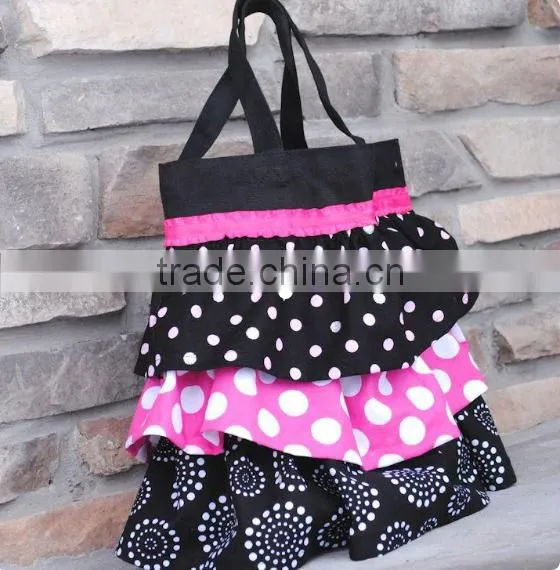 Latest Women Printed Pattern Cotton Tote Bag Beautiful Ruffle Tote Bag photo-3