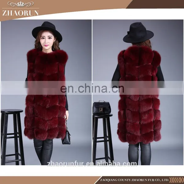Plus Size Real Fox Fur Vest and Fur Coat With Multiple Color photo-5