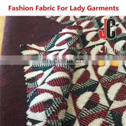 Durable Stretch Fabric Recycled Polyester Rayon Spandex T/R Yarn Dyed Jacquard Stretch Knit Fabric photo-6