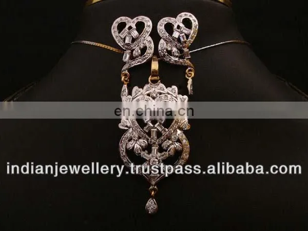 Cubic Zircon Pendant Necklace Exporter, Wedding Pendant Necklace Manufacturer photo-3
