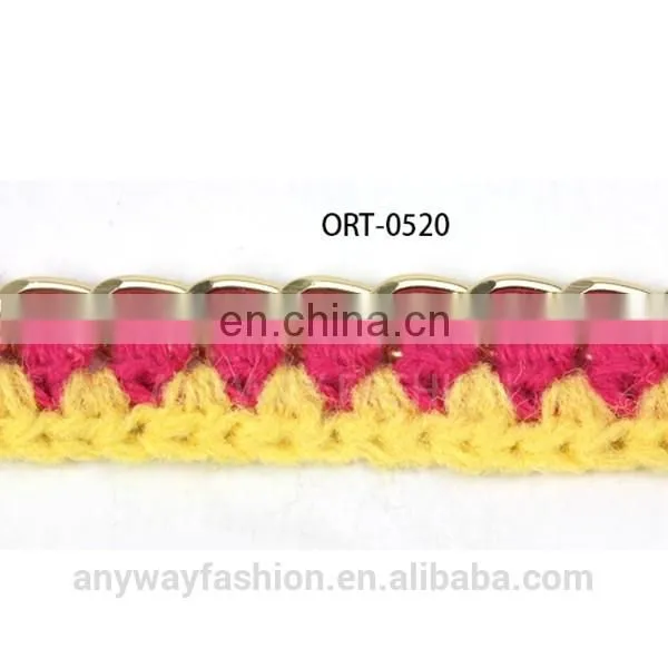 Decorative Braided Wool Yarn Chain Fringe Trim