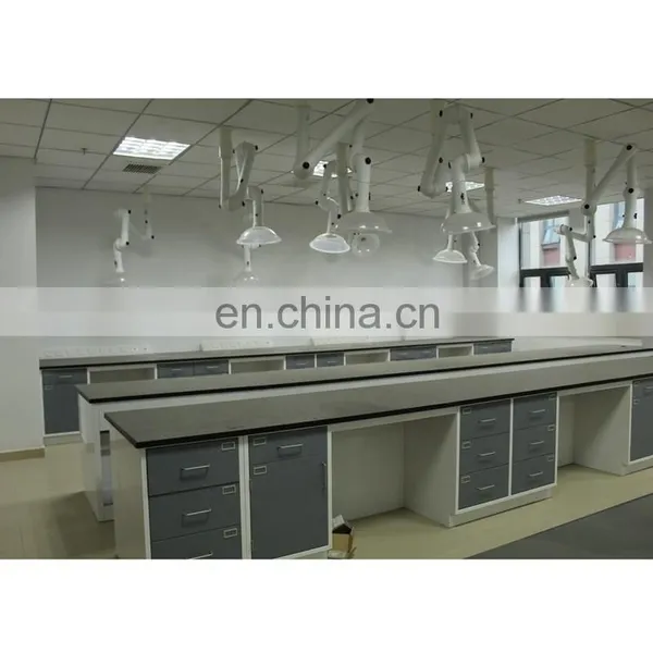Microbiology Lab Table Metal Work Bench With Underneath Cabinets photo-3