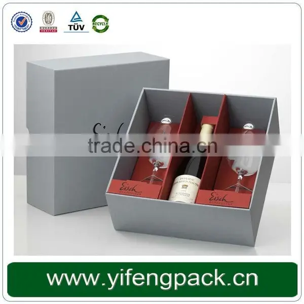Custom High Quality Cardboard Single Wine Glass Gift Boxes With Lid Factory photo-5