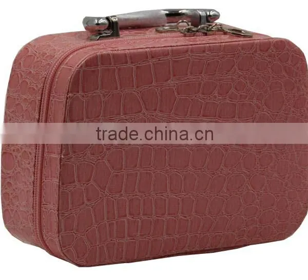 Colorful Leather Makeup Travel Carrying Case, Makeup Train Artist Storage Box, Hard Shell Leather Beauty Vanity Case Bag photo-2
