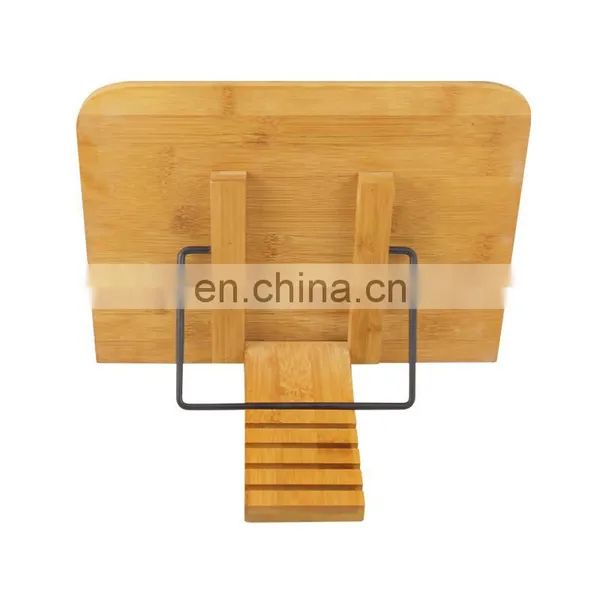 Bamboo Wood Modern Office Cooking Storage Bookstand Book Holder photo-2