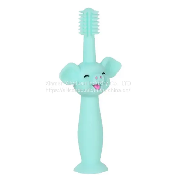 Wholesale Cheap Green Soft Silicon Replace Head Silicone Baby Toothbrush