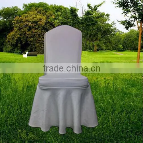 High Quality Red Dining Elastic Chair Cover With Skirt photo-4