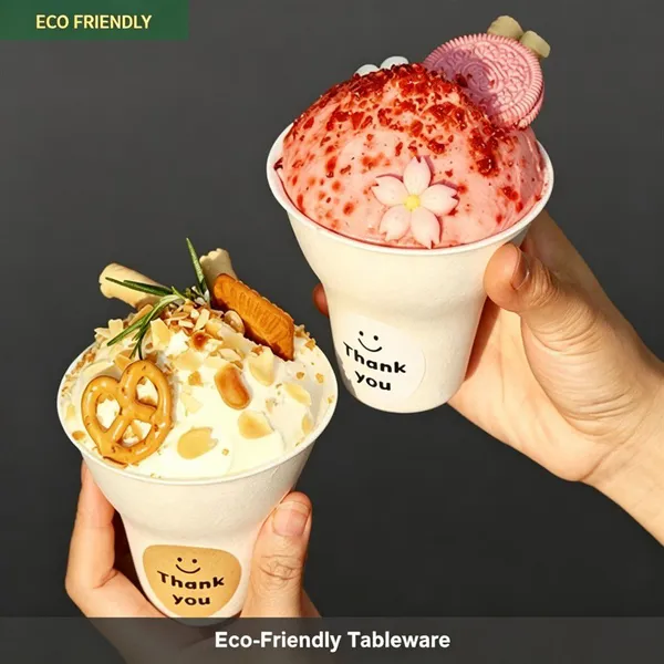 150ml Molded Pulp Ice Cream Cup Zero Plastic Eco Friendly Leak Proof Bulk Wholesale