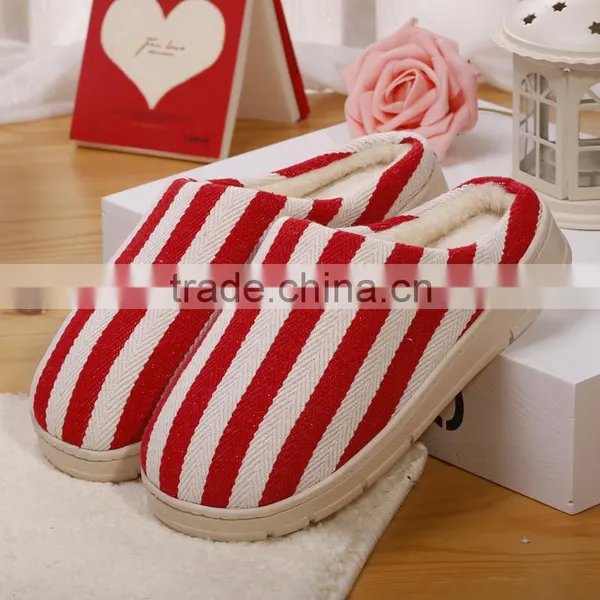 Fuzhou Best Selling Warm Slipper in Beautiful Striped,slipper Made in China