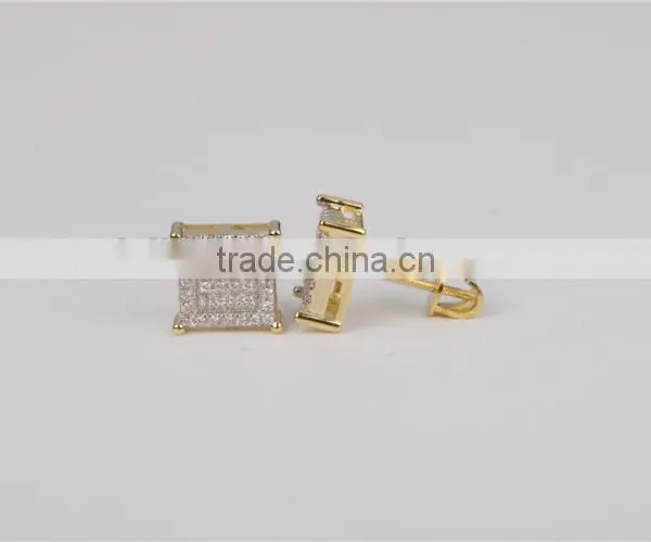 Hip Pop Jewelry Fashion Stud Earring 925 Silver Square Shape photo-5