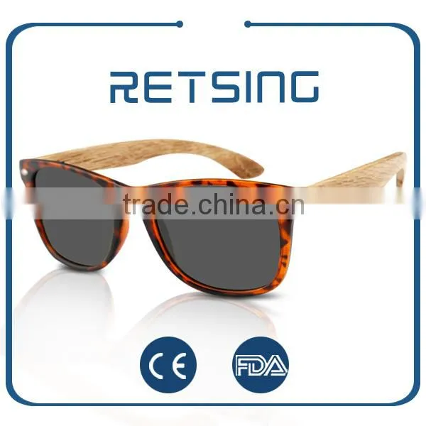 2016 Promotional Nice Design Wood Temple pc Frame Sunglasses Bamboo Wood Sunglasses photo-2
