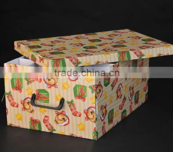 Christmas Gift Storage Box With Plastic Handle