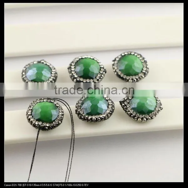 LFD-0092B Wholesale Faceted Stone Beads,Round Shape,with Crystal Rhinestone Paved Loose Connector Beads For Jewelry Making photo-2