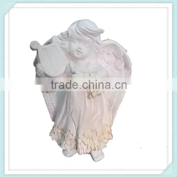 Religious White Resin Angel Candle Holder photo-2