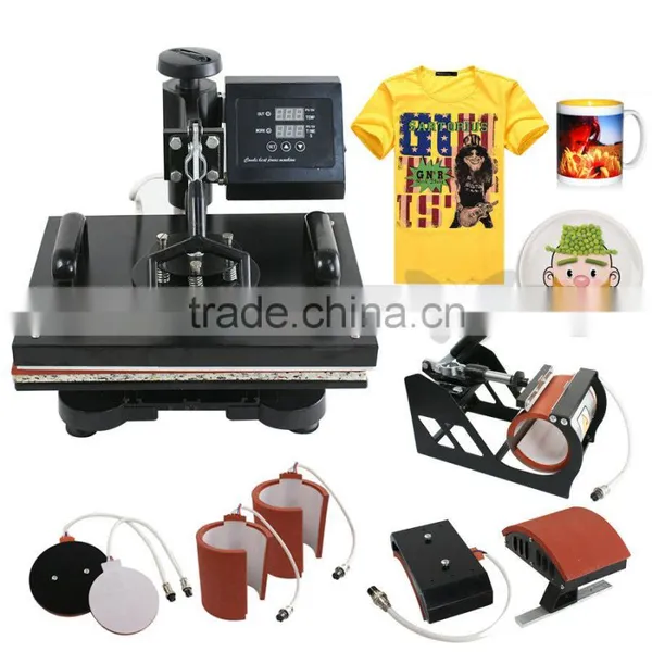 Digital Transfer Sublimation T-Shirt Mug Hat Plate Cap 6 in 1 Heat Press Machine photo-5