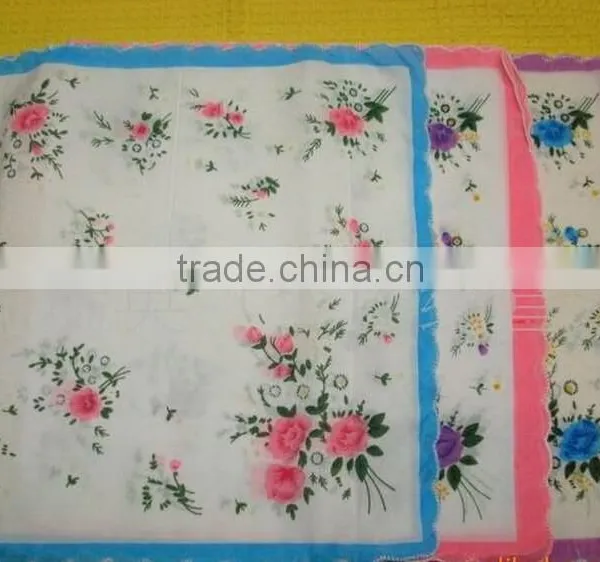 White Cotton Embroidered Cheap Handkerchief photo-3