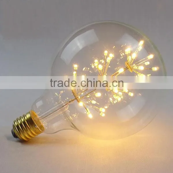 Vintage LED Edison Light Bulb Starry Sky Lighting G125 E26/E27 6W