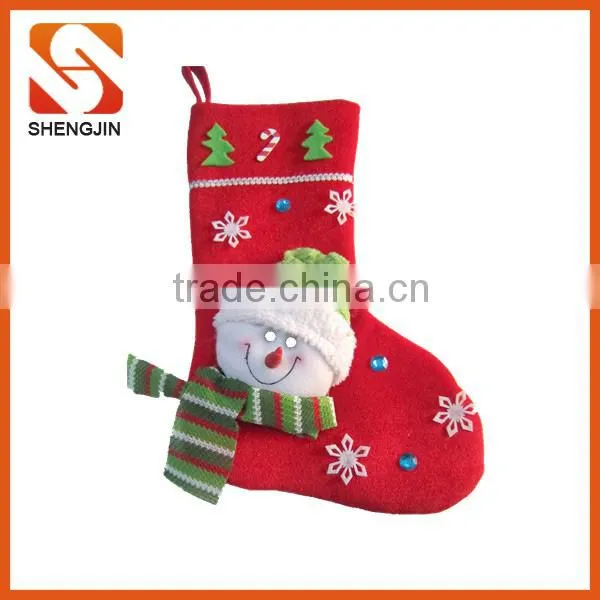 SJ-6953 Father Chirstmas Stocking Promotional Velvet Custom Christmas Socks photo-3